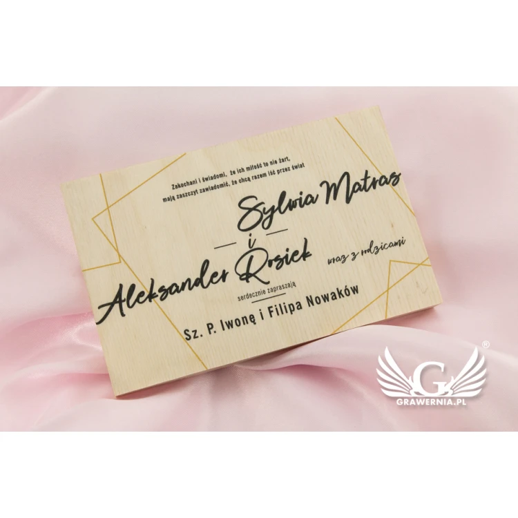 Wedding Invitations from Natural Wood - UV Digital Print - INV049