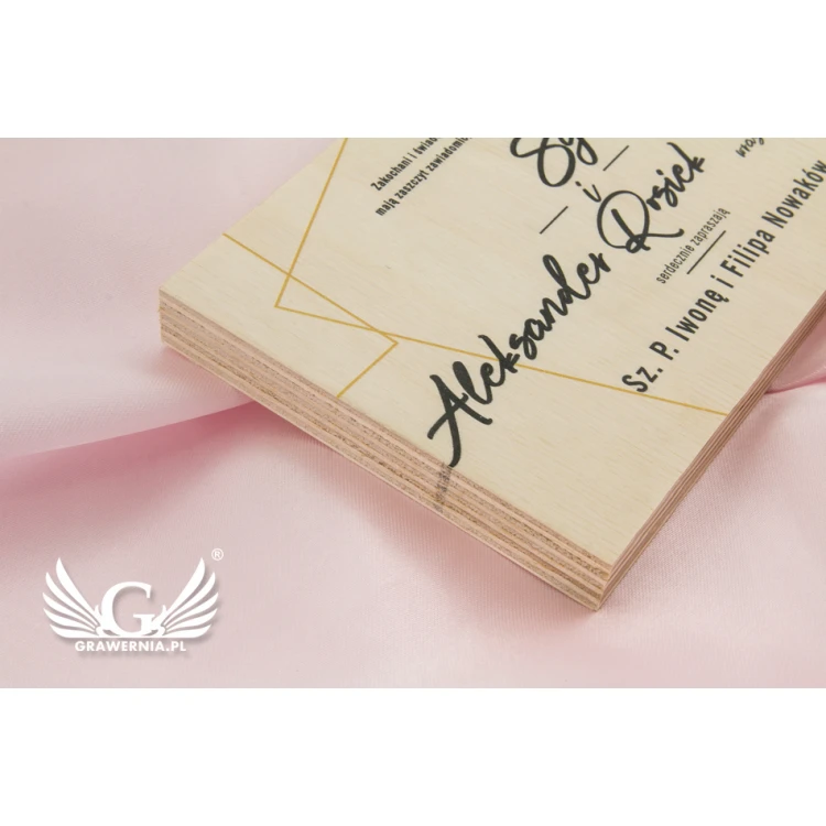 Wedding Invitations from Natural Wood - UV Digital Print - INV049
