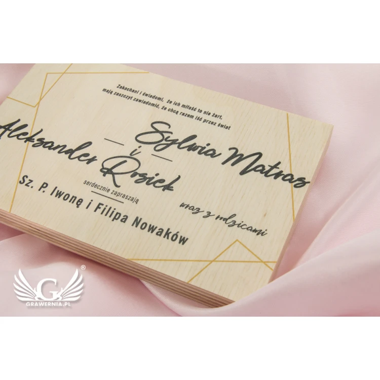 Wedding Invitations from Natural Wood - UV Digital Print - INV049