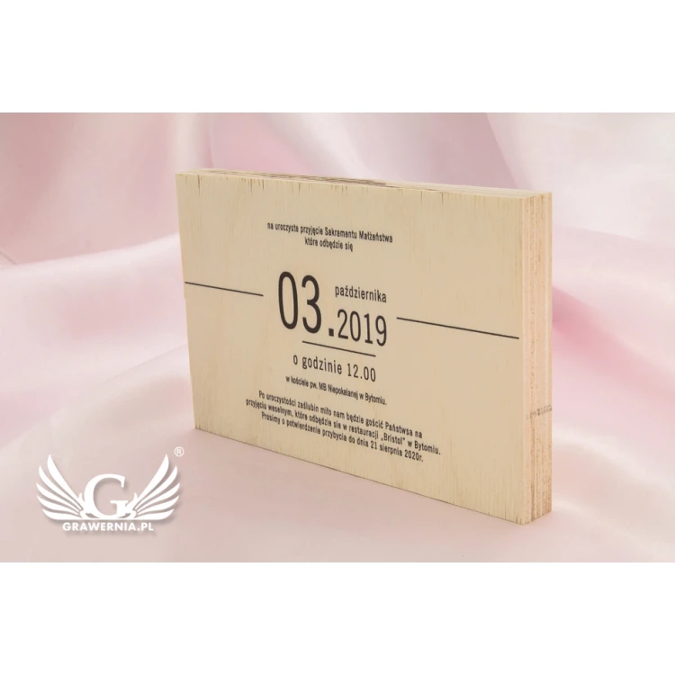 Wedding Invitations from Natural Wood - UV Digital Print - INV049