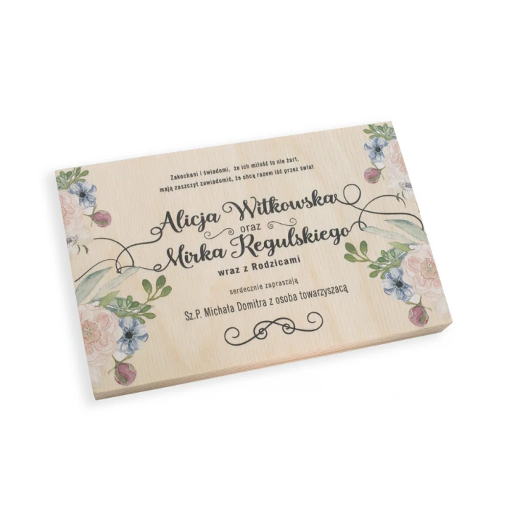 Wedding Invitations from Natural Wood - UV Digital Print - INV050
