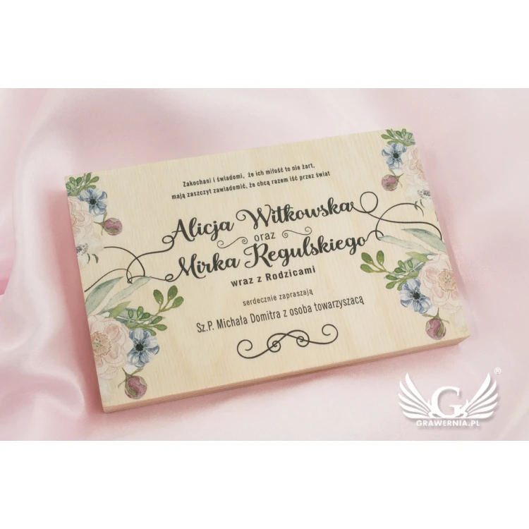 Wedding Invitations from Natural Wood - UV Digital Print - INV050