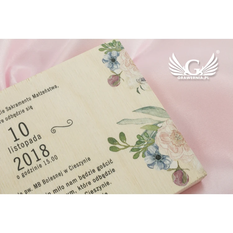 Wedding Invitations from Natural Wood - UV Digital Print - INV050