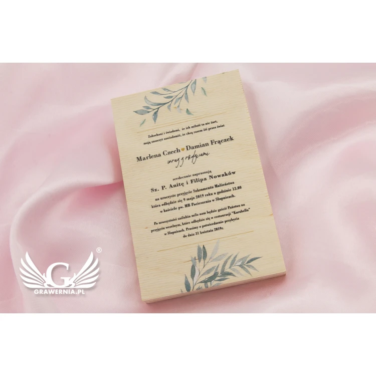 Wedding Invitations from Natural Wood - UV Digital Print - ZAP051