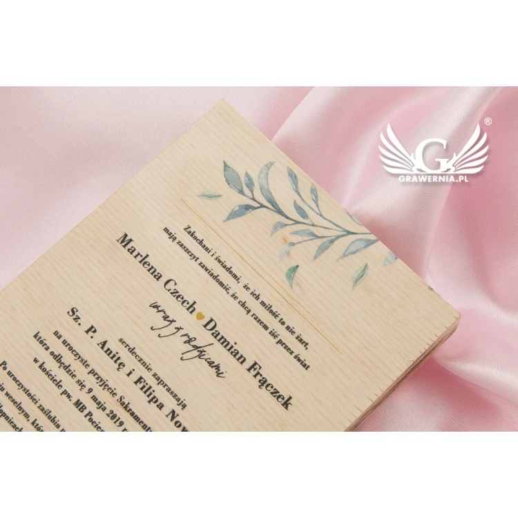 Wedding Invitations from Natural Wood - UV Digital Print - ZAP051