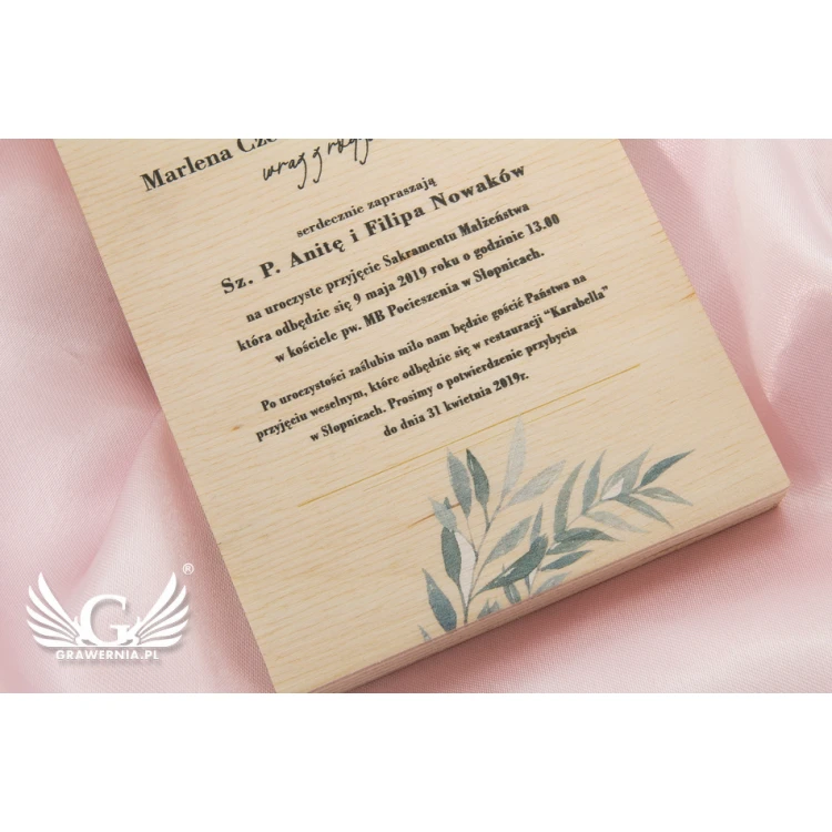 Wedding Invitations from Natural Wood - UV Digital Print - ZAP051