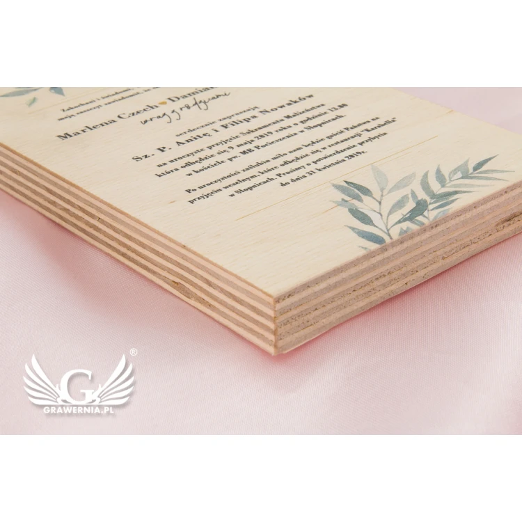 Wedding Invitations from Natural Wood - UV Digital Print - ZAP051