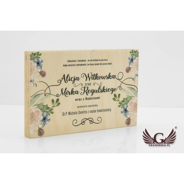 Wedding Invitations from Natural Wood - UV Digital Print - INV050