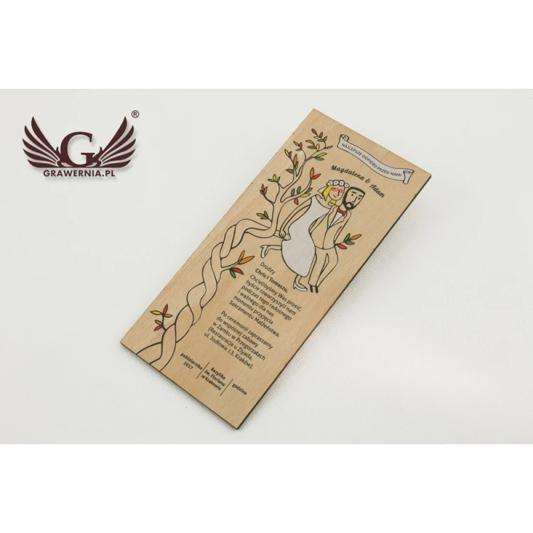 Wooden Wedding Invitations - UV Digital Print - INV001