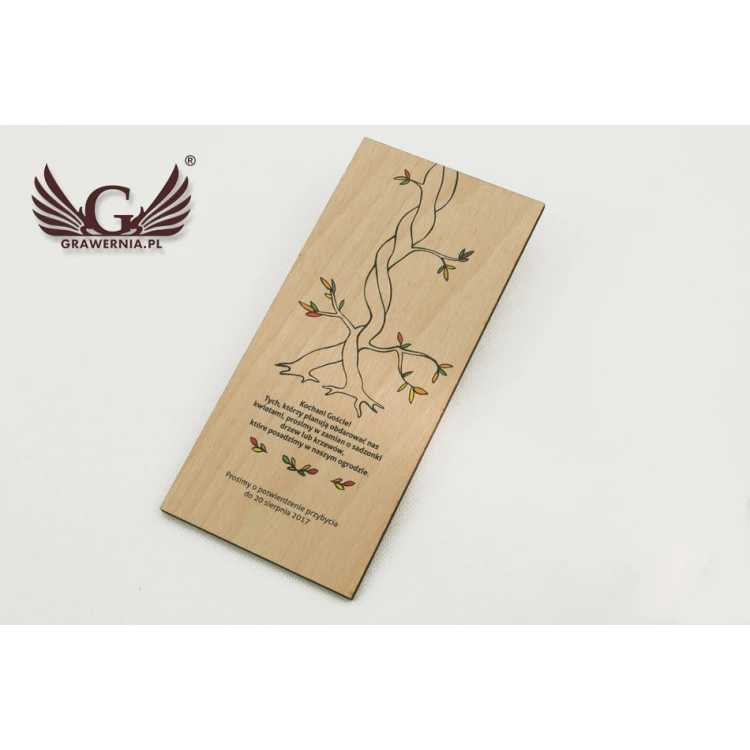 Wooden Wedding Invitations - UV Digital Print - INV001