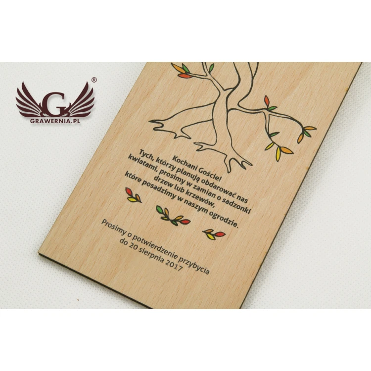 Wooden Wedding Invitations - UV Digital Print - INV001