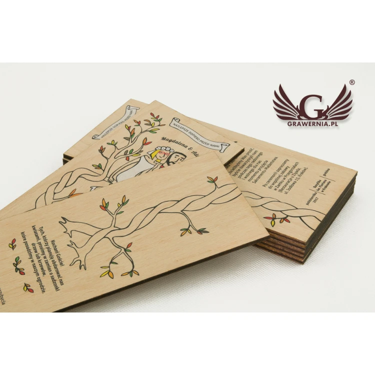Wooden Wedding Invitations - UV Digital Print - INV001