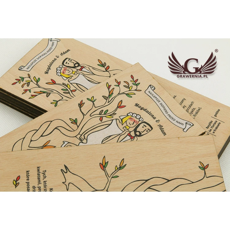 Wooden Wedding Invitations - UV Digital Print - INV001