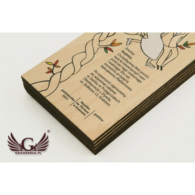 Wooden Wedding Invitations - UV Digital Print - INV001