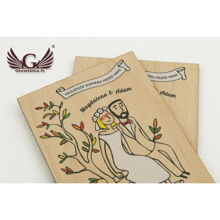 Wooden Wedding Invitations - UV Digital Print - INV001
