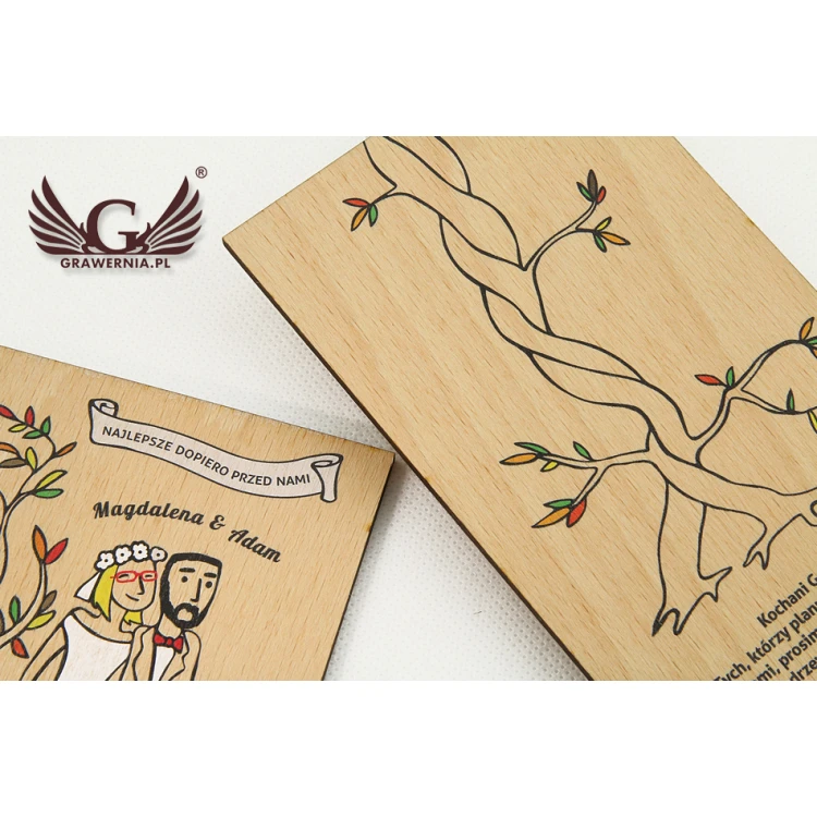Wooden Wedding Invitations - UV Digital Print - INV001