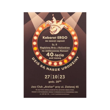 Invitation to the anniversary concert in the form of a wooden plaque - size 133x184mm - INV095