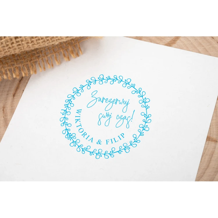 Reserve Your Time - Wedding Stamp for Ink Imprinting - Handle Diameter 50mm - STS025
