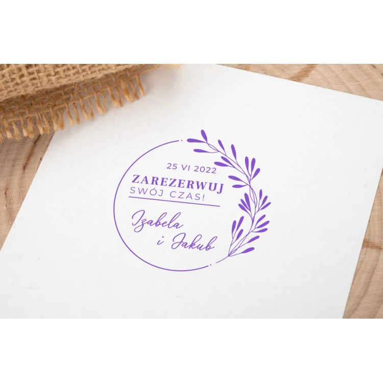Reserve Your Time - Wedding Stamp for Ink Imprinting - Handle Diameter 50mm - STS026