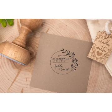 Reserve Your Time - Wedding Stamp for Ink Imprinting - Handle Diameter 50mm - STS026