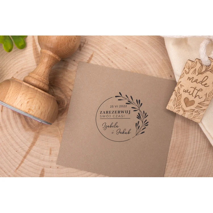 Reserve Your Time - Wedding Stamp for Ink Imprinting - Handle Diameter 50mm - STS026