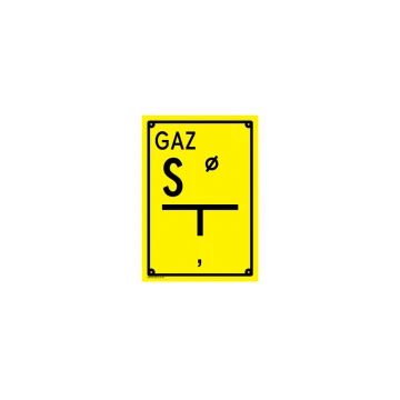 Liquid Container - Location Plate for Gas Pipeline - Size 140x200mm - PVC - Color UV Print - BHP104