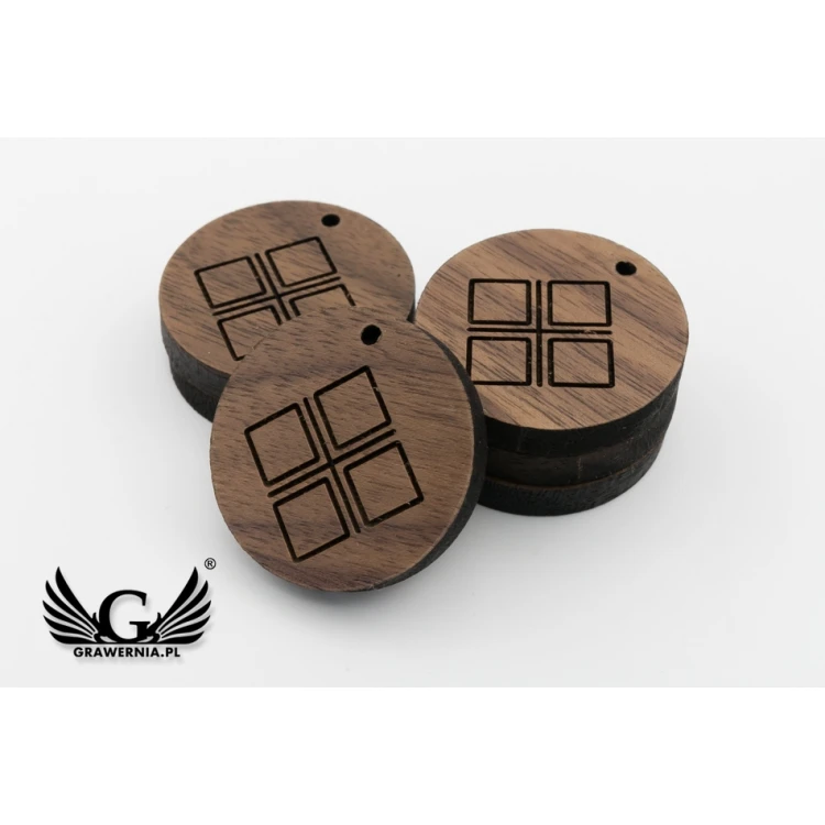 Engraved Wooden Hang Tags - Size 30x30mm - EDR023