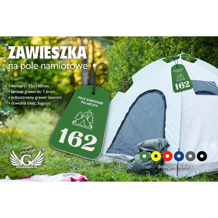 Camping Hang Tags, Tent Field - Dimensions: 90x140mm - CAMP1