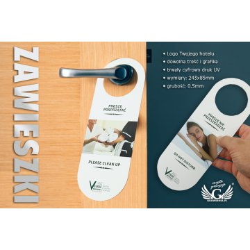 Hotel Door Hangers - Plastic, Waterproof - Dimensions: 243x85mm - UV Print - ZAW003