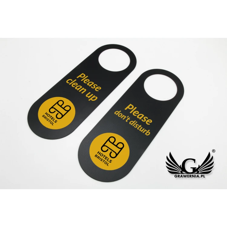 Hotel Door Hangers - Black - Dimensions: 243x85mm - UV Print - ZAW004