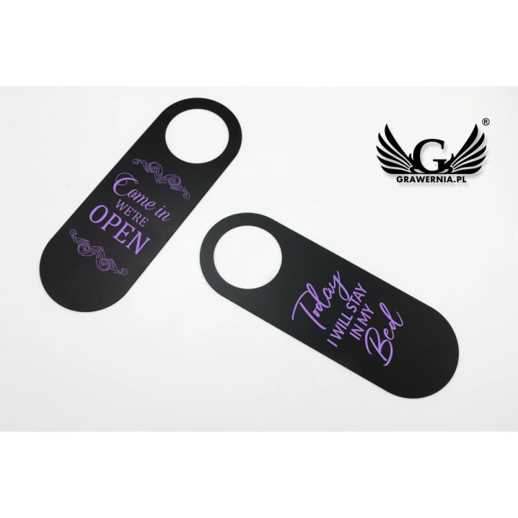 Hotel Door Hangers - Black - Dimensions: 243x85mm - UV Print - ZAW004