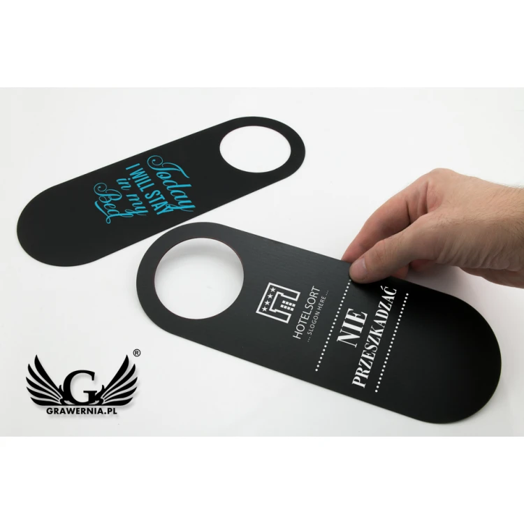 Hotel Door Hangers - Black - Dimensions: 243x85mm - UV Print - ZAW004