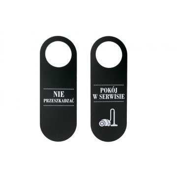 Hotel Door Hangers - Black - Dimensions: 243x85mm - UV Print - ZAW005