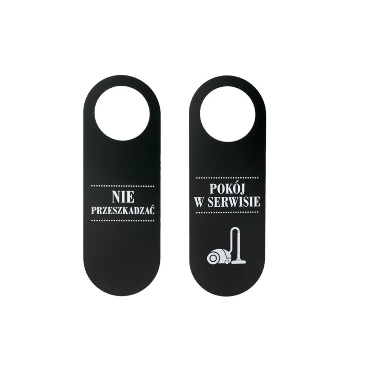 Hotel Door Hangers - Black - Dimensions: 243x85mm - UV Print - ZAW005