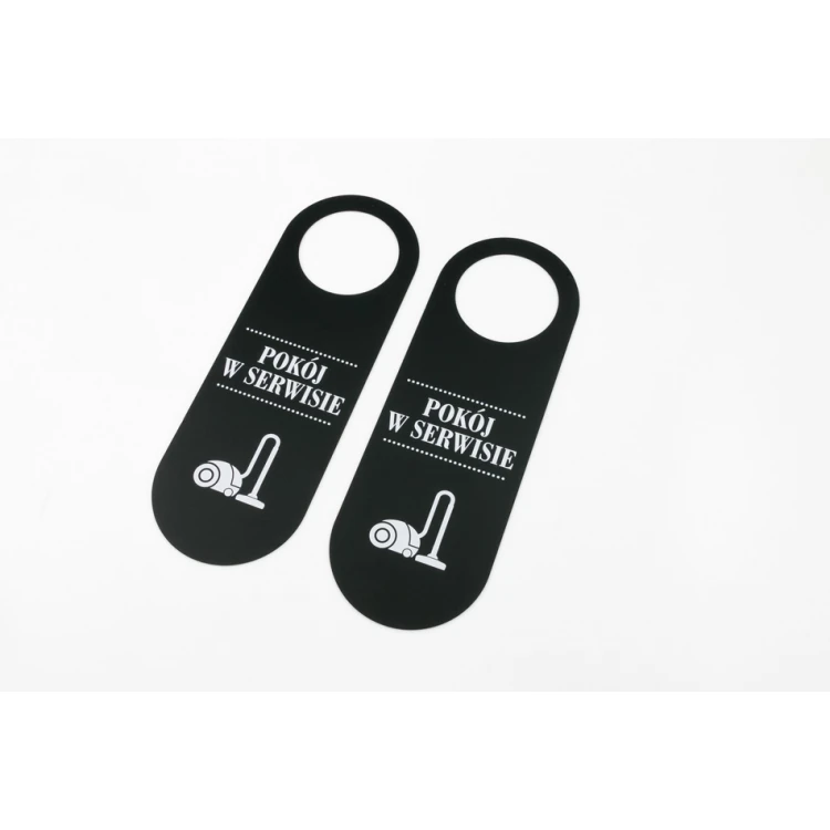 Hotel Door Hangers - Black - Dimensions: 243x85mm - UV Print - ZAW005