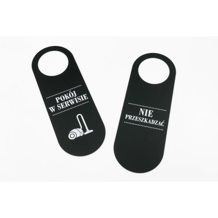 Hotel Door Hangers - Black - Dimensions: 243x85mm - UV Print - ZAW005