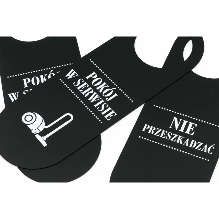 Hotel Door Hangers - Black - Dimensions: 243x85mm - UV Print - ZAW005