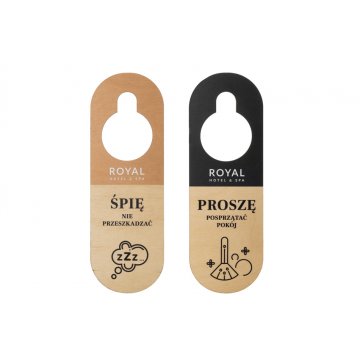 Wooden hotel door hangers - dimensions: 77x230mm - UV print - ZAW006