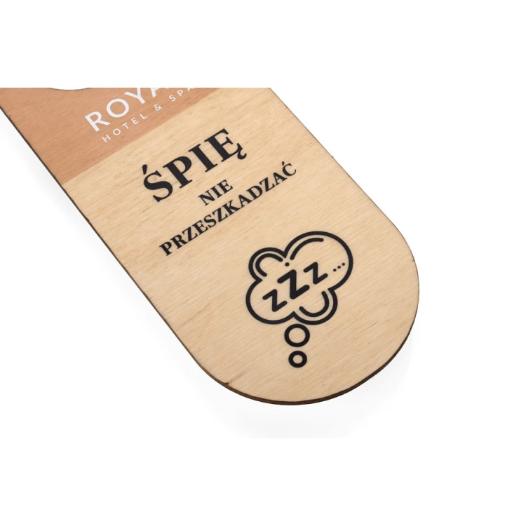 Wooden hotel door hangers - dimensions: 77x230mm - UV print - ZAW006