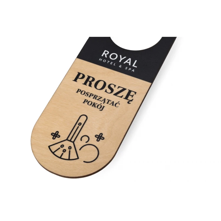 Wooden hotel door hangers - dimensions: 77x230mm - UV print - ZAW006