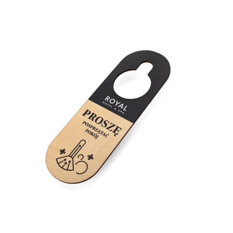 Wooden hotel door hangers - dimensions: 77x230mm - UV print - ZAW006