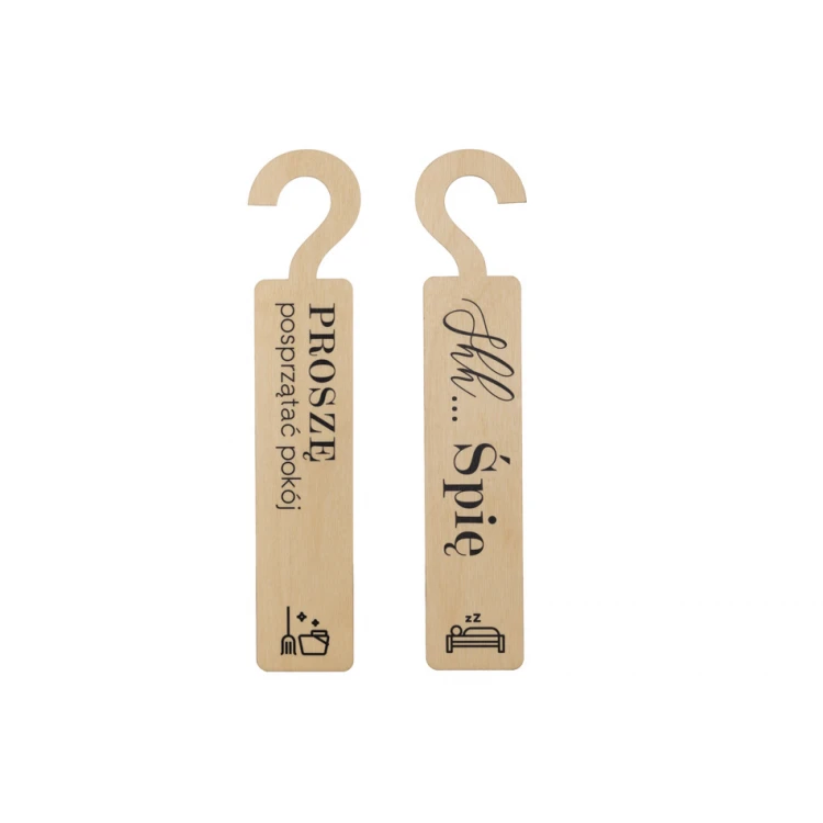 Wooden hotel door hangers - dimensions: 57x264mm - UV print - ZAW007