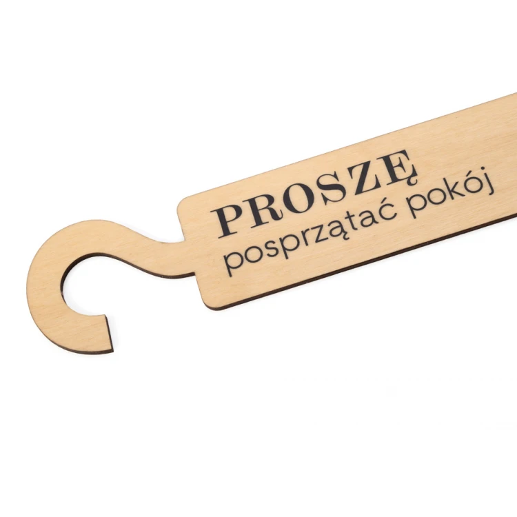 Wooden hotel door hangers - dimensions: 57x264mm - UV print - ZAW007