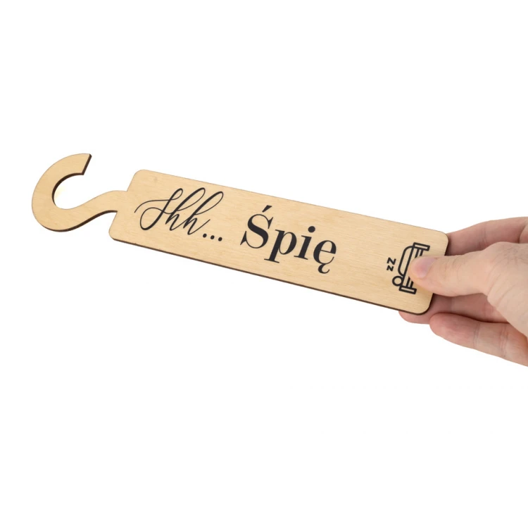 Wooden hotel door hangers - dimensions: 57x264mm - UV print - ZAW007