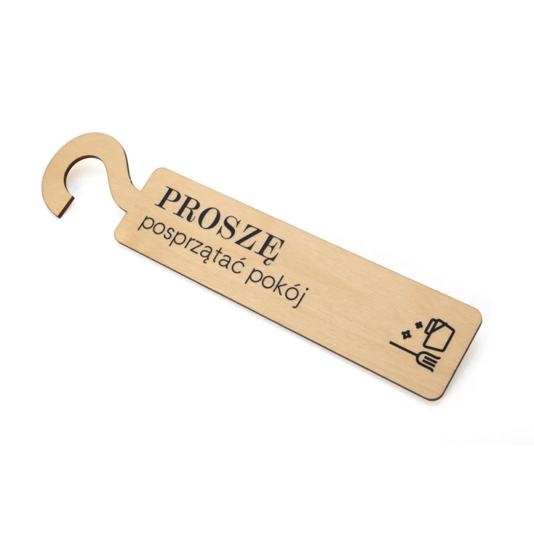 Wooden hotel door hangers - dimensions: 57x264mm - UV print - ZAW007