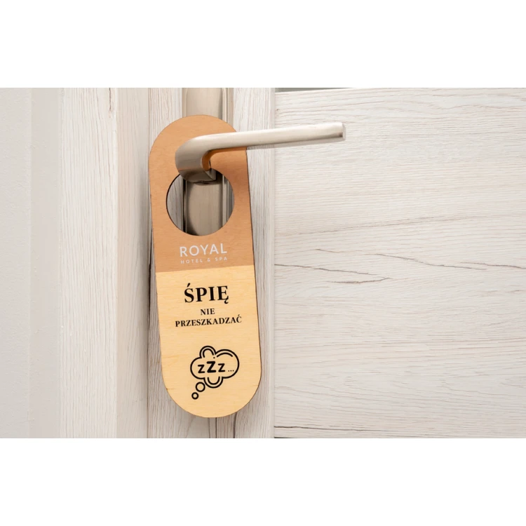 Wooden hotel door hangers - dimensions: 77x230mm - UV print - ZAW006