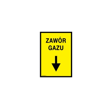 Gas Valve - Location Plate for Gas Pipeline - Size 140x200mm - PVC - UV Color Print - BHP110