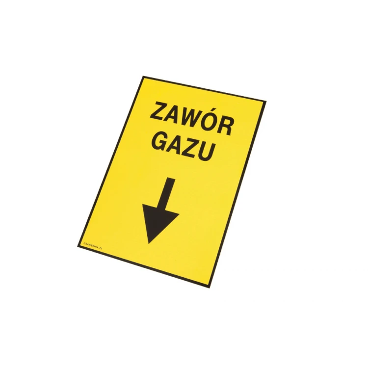 Gas Valve - Location Plate for Gas Pipeline - Size 140x200mm - PVC - UV Color Print - BHP110