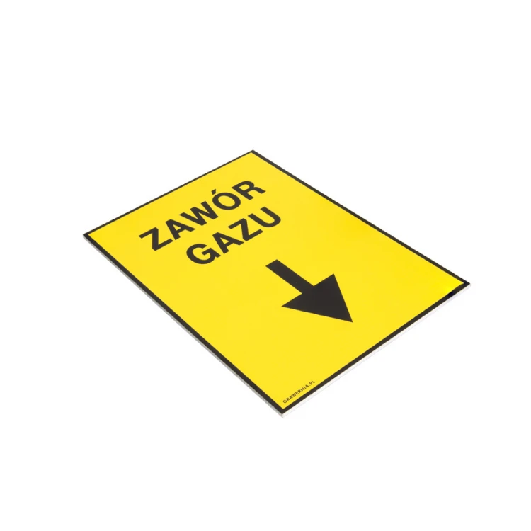 Gas Valve - Location Plate for Gas Pipeline - Size 140x200mm - PVC - UV Color Print - BHP110