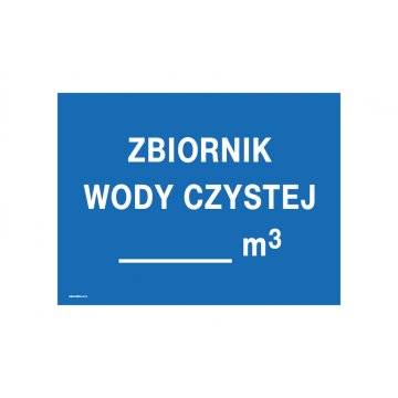 Clean Water Tank - Information Plate - Size 400x300mm - PVC - UV Print - TAB238